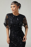 Laden Sie das Bild in den Galerie-Viewer, 1902er Schwarzer Pailletten Frauenumhang