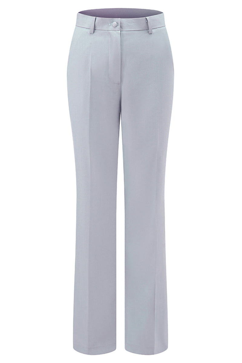 Laden Sie das Bild in den Galerie-Viewer, Grau Blau Ein Knopf 2-teilige Damen Anzüge mit Spitze