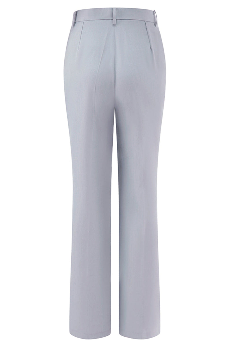 Laden Sie das Bild in den Galerie-Viewer, Grau Blau Ein Knopf 2-teilige Damen Anzüge mit Spitze