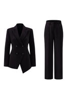 Laden Sie das Bild in den Galerie-Viewer, Fuchsia Peak Revers 2-teilige Damenanzüge mit Knöpfen