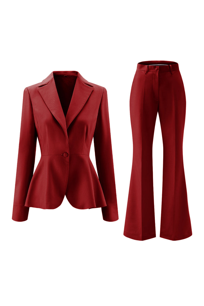 Laden Sie das Bild in den Galerie-Viewer, Grau Grün Slim Fit 2-teilige Damenanzüge mit Knopf