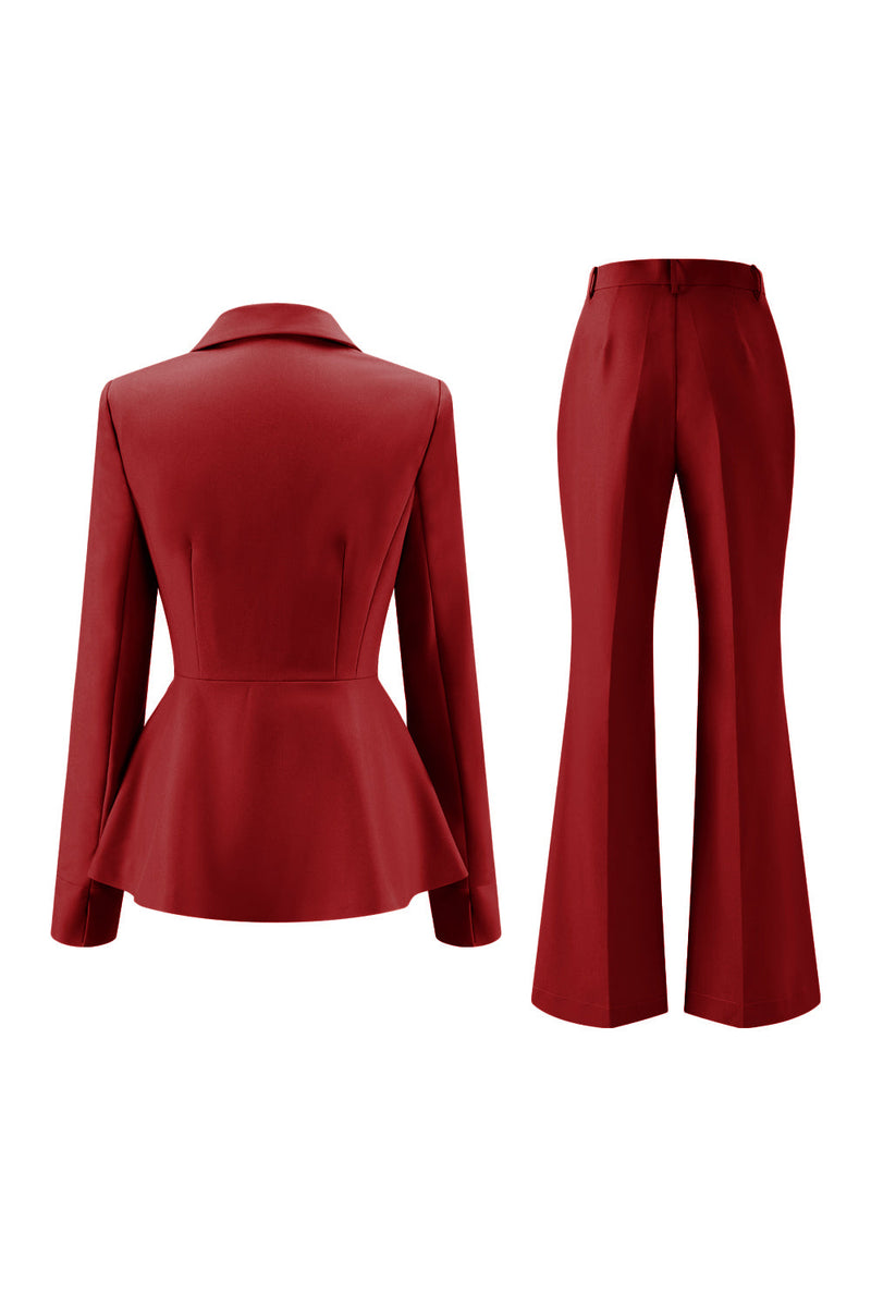 Laden Sie das Bild in den Galerie-Viewer, Grau Grün Slim Fit 2-teilige Damenanzüge mit Knopf