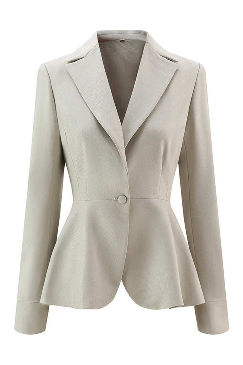 Laden Sie das Bild in den Galerie-Viewer, Grau Grün Slim Fit 2-teilige Damenanzüge mit Knopf