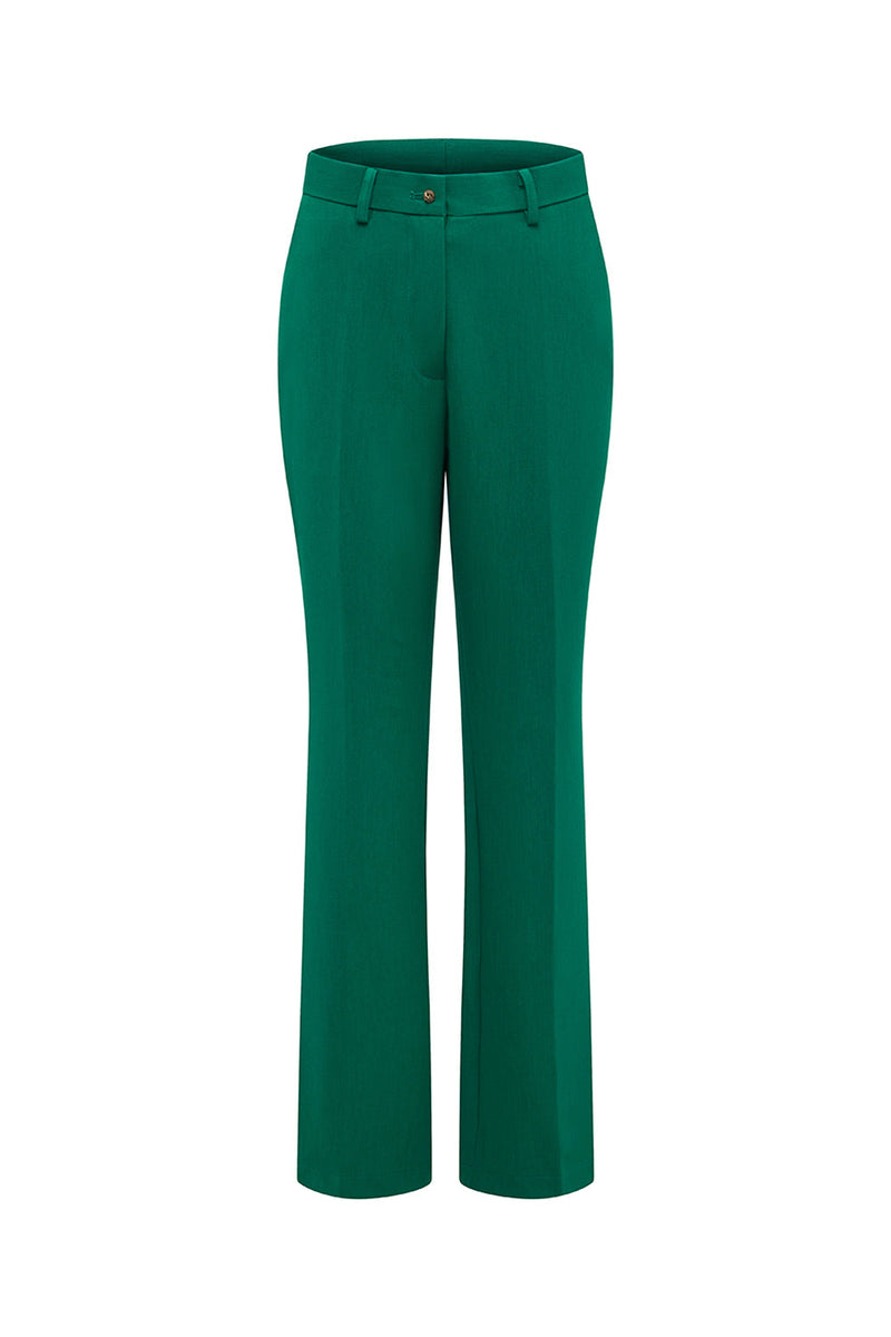 Laden Sie das Bild in den Galerie-Viewer, 2-teiliger Dunkelgrüner Zweireihiger Ballanzug mit spitzem Revers und ausgestellten Ärmeln