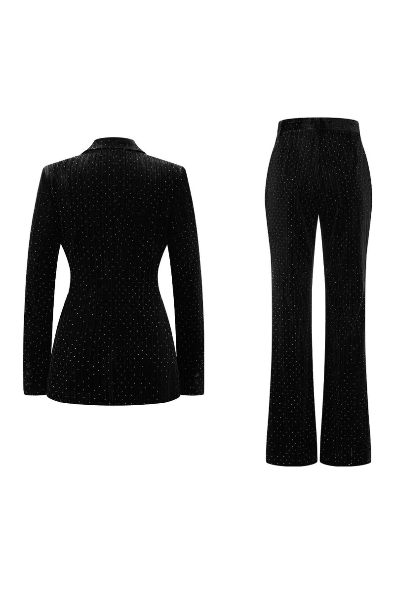 Laden Sie das Bild in den Galerie-Viewer, Dunkelgrün Perlen mit spitzem Revers 2 Stück Ballanzüge