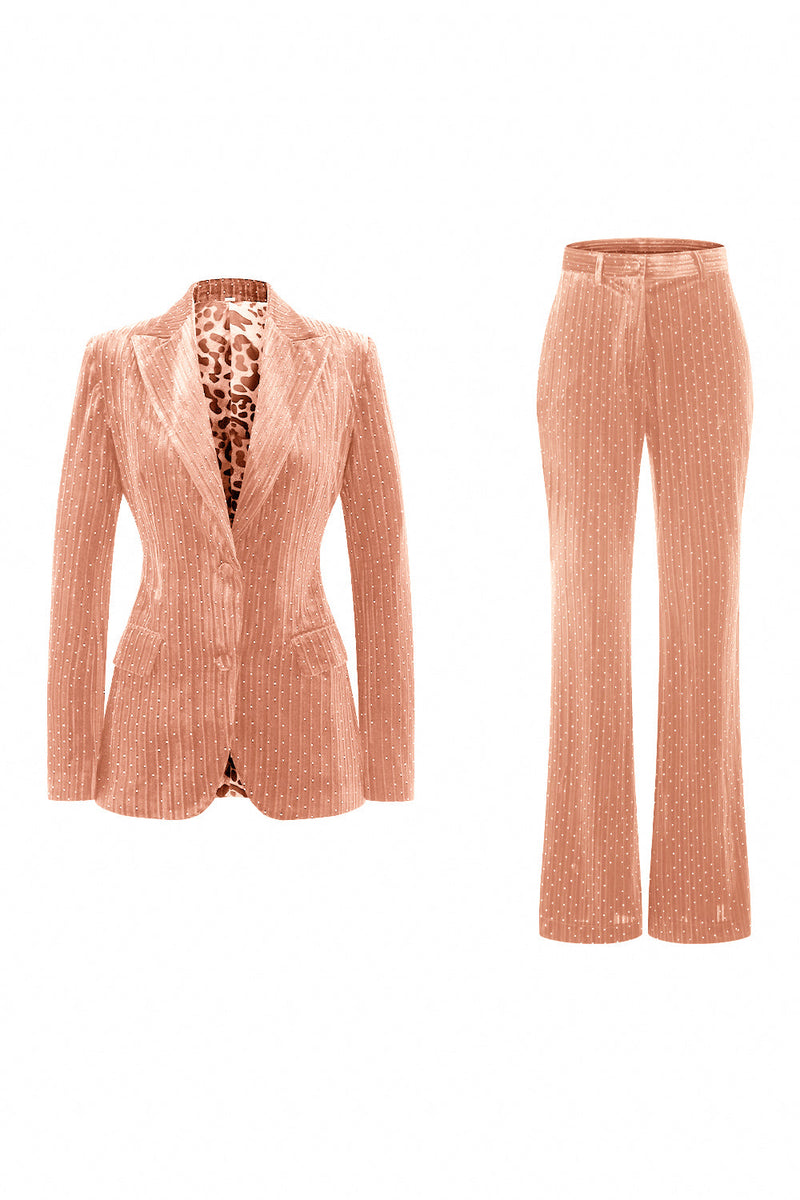 Laden Sie das Bild in den Galerie-Viewer, Dunkelgrün Perlen mit spitzem Revers 2 Stück Ballanzüge