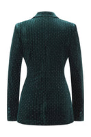 Laden Sie das Bild in den Galerie-Viewer, Dunkelgrün Perlen mit spitzem Revers 2 Stück Ballanzüge