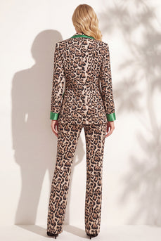 Kaffee Leopard Spitzrevers 2 Stück Ballanzüge