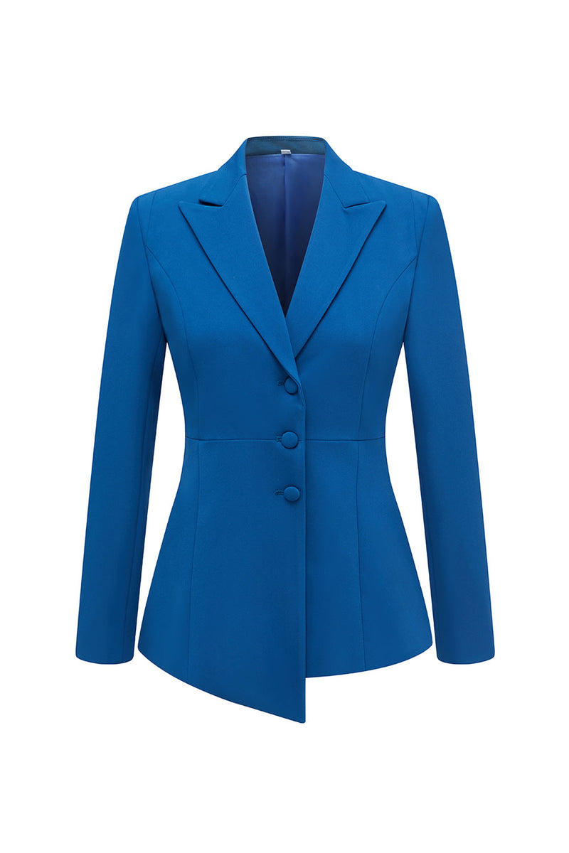 Laden Sie das Bild in den Galerie-Viewer, Dunkelblaue 2-teilige Einreihige Damen Ballanzüge mit Spitzrevers