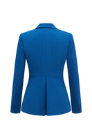 Laden Sie das Bild in den Galerie-Viewer, Dunkelblaue 2-teilige Einreihige Damen Ballanzüge mit Spitzrevers