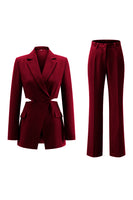 Laden Sie das Bild in den Galerie-Viewer, Grau Blau Gekerbtes Revers 2 Stück ausgeschnittene Ballanzüge