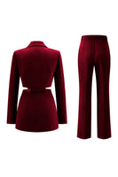 Laden Sie das Bild in den Galerie-Viewer, Grau Blau Gekerbtes Revers 2 Stück ausgeschnittene Ballanzüge