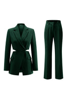 Laden Sie das Bild in den Galerie-Viewer, Grau Blau Gekerbtes Revers 2 Stück ausgeschnittene Ballanzüge