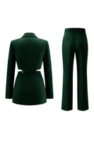 Laden Sie das Bild in den Galerie-Viewer, Grau Blau Gekerbtes Revers 2 Stück ausgeschnittene Ballanzüge