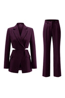 Laden Sie das Bild in den Galerie-Viewer, Grau Blau Gekerbtes Revers 2 Stück ausgeschnittene Ballanzüge