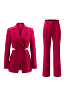 Laden Sie das Bild in den Galerie-Viewer, Grau Blau Gekerbtes Revers 2 Stück ausgeschnittene Ballanzüge