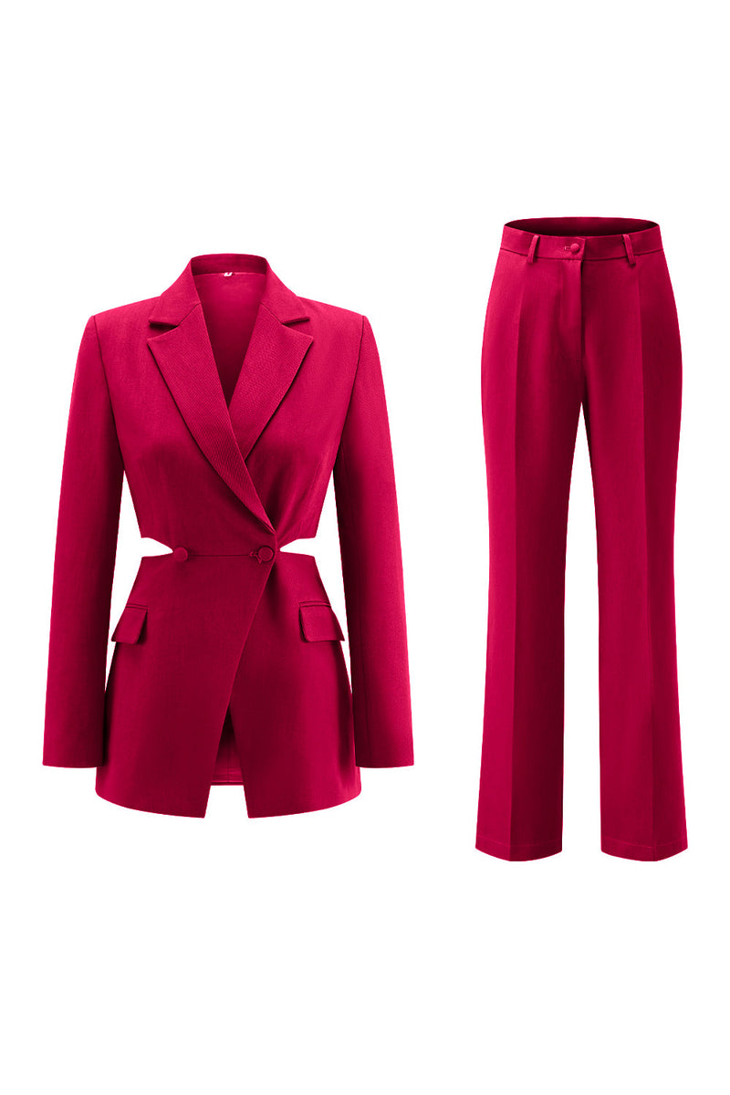 Laden Sie das Bild in den Galerie-Viewer, Grau Blau Gekerbtes Revers 2 Stück ausgeschnittene Ballanzüge