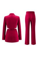 Laden Sie das Bild in den Galerie-Viewer, Grau Blau Gekerbtes Revers 2 Stück ausgeschnittene Ballanzüge