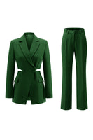 Laden Sie das Bild in den Galerie-Viewer, Grau Blau Gekerbtes Revers 2 Stück ausgeschnittene Ballanzüge