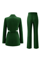 Laden Sie das Bild in den Galerie-Viewer, Grau Blau Gekerbtes Revers 2 Stück ausgeschnittene Ballanzüge