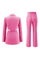 Laden Sie das Bild in den Galerie-Viewer, Grau Blau Gekerbtes Revers 2 Stück ausgeschnittene Ballanzüge