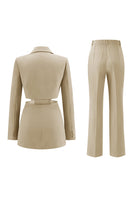 Laden Sie das Bild in den Galerie-Viewer, Grau Blau Gekerbtes Revers 2 Stück ausgeschnittene Ballanzüge