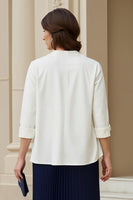 Laden Sie das Bild in den Galerie-Viewer, Marineblaues Herzausschnitt A Linie 2-teiliges Midi Hochzeitsgastkleid mit Spitze