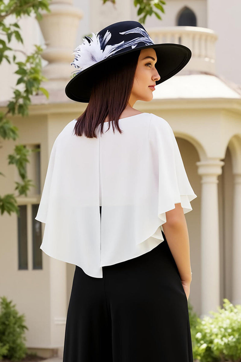 Laden Sie das Bild in den Galerie-Viewer, Schwarzes Hochzeitsgastkleid aus Chiffon mit quadratischem Ausschnitt