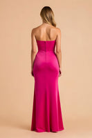 Laden Sie das Bild in den Galerie-Viewer, Schwarzes Meerjungfrauen Herzausschnitt Maxi Brautjungfernkleid