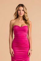 Laden Sie das Bild in den Galerie-Viewer, Schwarzes Meerjungfrauen Herzausschnitt Maxi Brautjungfernkleid