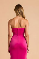 Laden Sie das Bild in den Galerie-Viewer, Schwarzes Meerjungfrauen Herzausschnitt Maxi Brautjungfernkleid