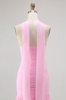 Laden Sie das Bild in den Galerie-Viewer, Blush Trägerloses Gerafftes Langes Brautjungfernkleid mit Schlitz