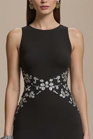 Laden Sie das Bild in den Galerie-Viewer, U-Boot-Ausschnitt Schwarzes Ballkleid in A-Linie