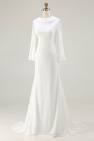 Laden Sie das Bild in den Galerie-Viewer, Elfenbein Meerjungfrauen Brautkleid mit Wasserfallausschnitt