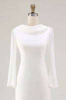 Laden Sie das Bild in den Galerie-Viewer, Elfenbein Meerjungfrauen Brautkleid mit Wasserfallausschnitt