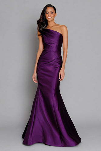 Lila Meerjungfrau Eine Schulter Langes Ballkleid