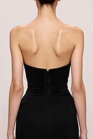 Laden Sie das Bild in den Galerie-Viewer, Schwarzes Meerjungfrauen Abendkleid aus Samt