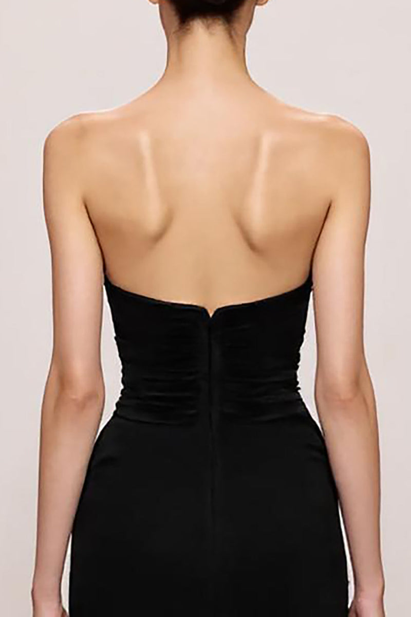 Laden Sie das Bild in den Galerie-Viewer, Schwarzes Meerjungfrauen Abendkleid aus Samt