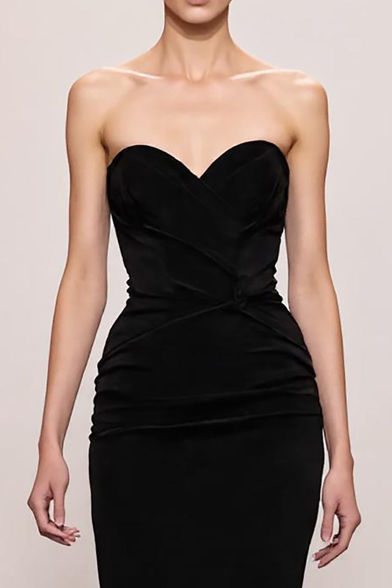 Laden Sie das Bild in den Galerie-Viewer, Schwarzes Meerjungfrauen Abendkleid aus Samt