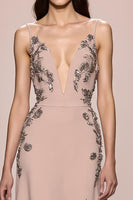 Laden Sie das Bild in den Galerie-Viewer, Champagner A Linie Langes Abendkleid aus Satin mit Schlitz