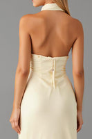 Laden Sie das Bild in den Galerie-Viewer, Daffodil Etui Ballkleid aus Chiffon mit V-Ausschnitt