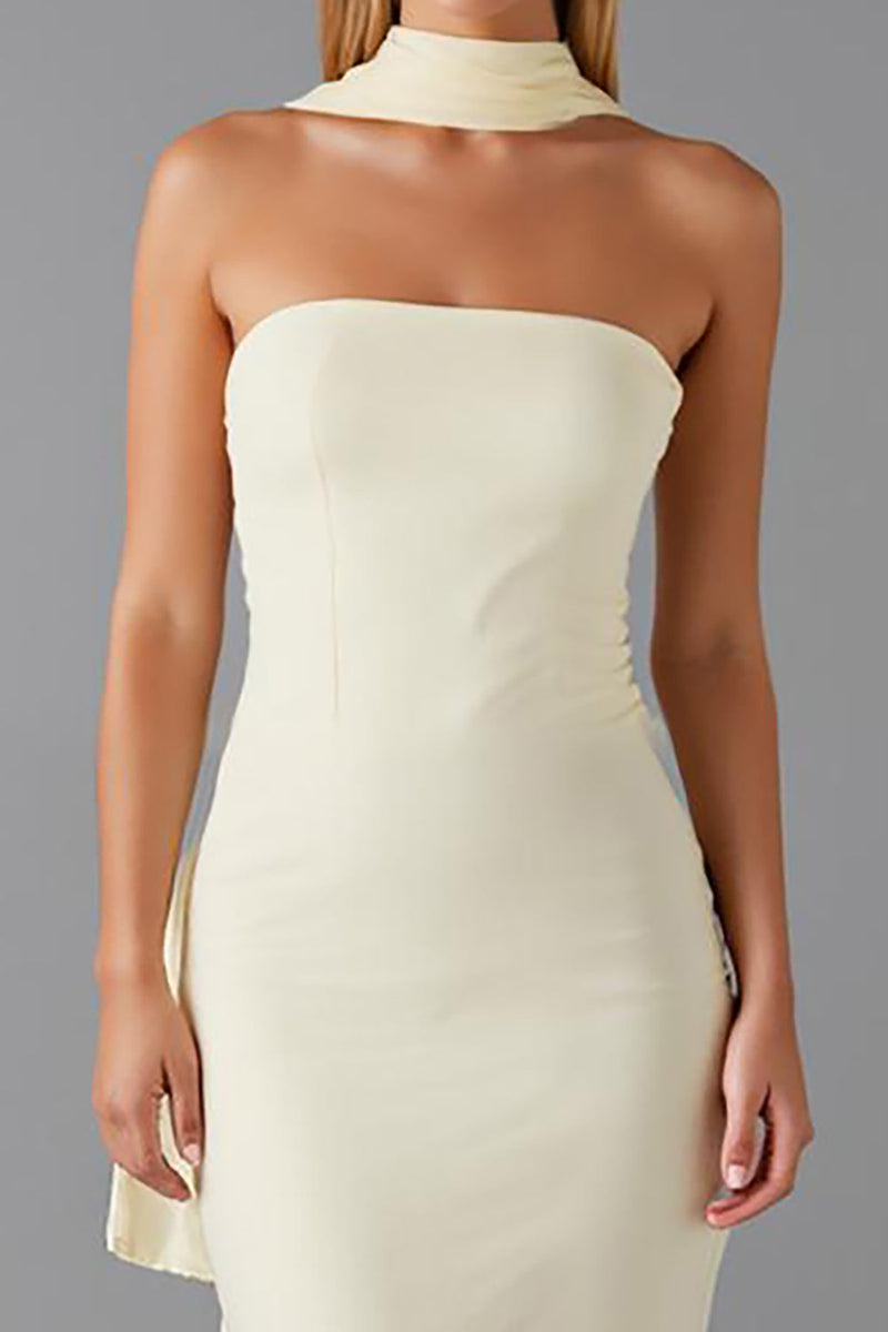 Laden Sie das Bild in den Galerie-Viewer, Narzisse Meerjungfrau Chiffon Trägerloses Abendkleid