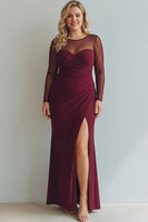 Laden Sie das Bild in den Galerie-Viewer, Cabernet Bateau Ausschnitt Meerjungfrau Ballkleid