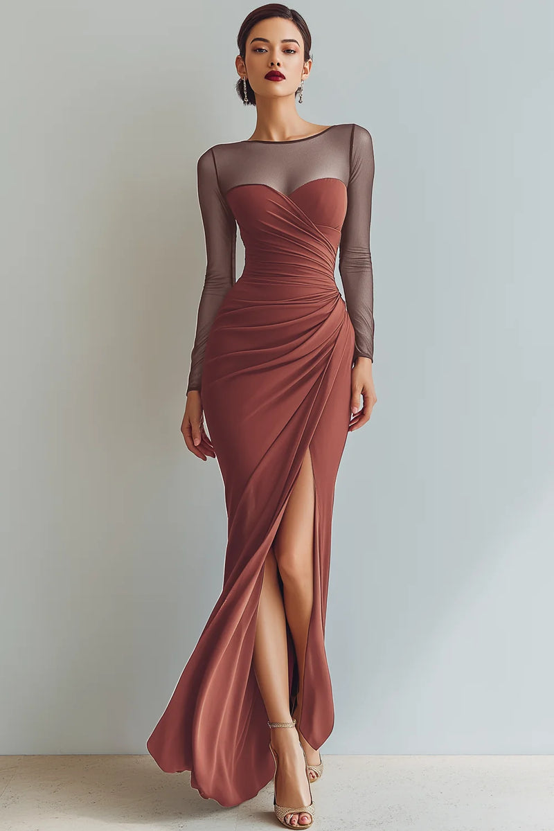 Laden Sie das Bild in den Galerie-Viewer, Cabernet Bateau Ausschnitt Meerjungfrau Ballkleid