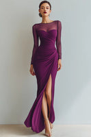 Laden Sie das Bild in den Galerie-Viewer, Cabernet Bateau Ausschnitt Meerjungfrau Ballkleid