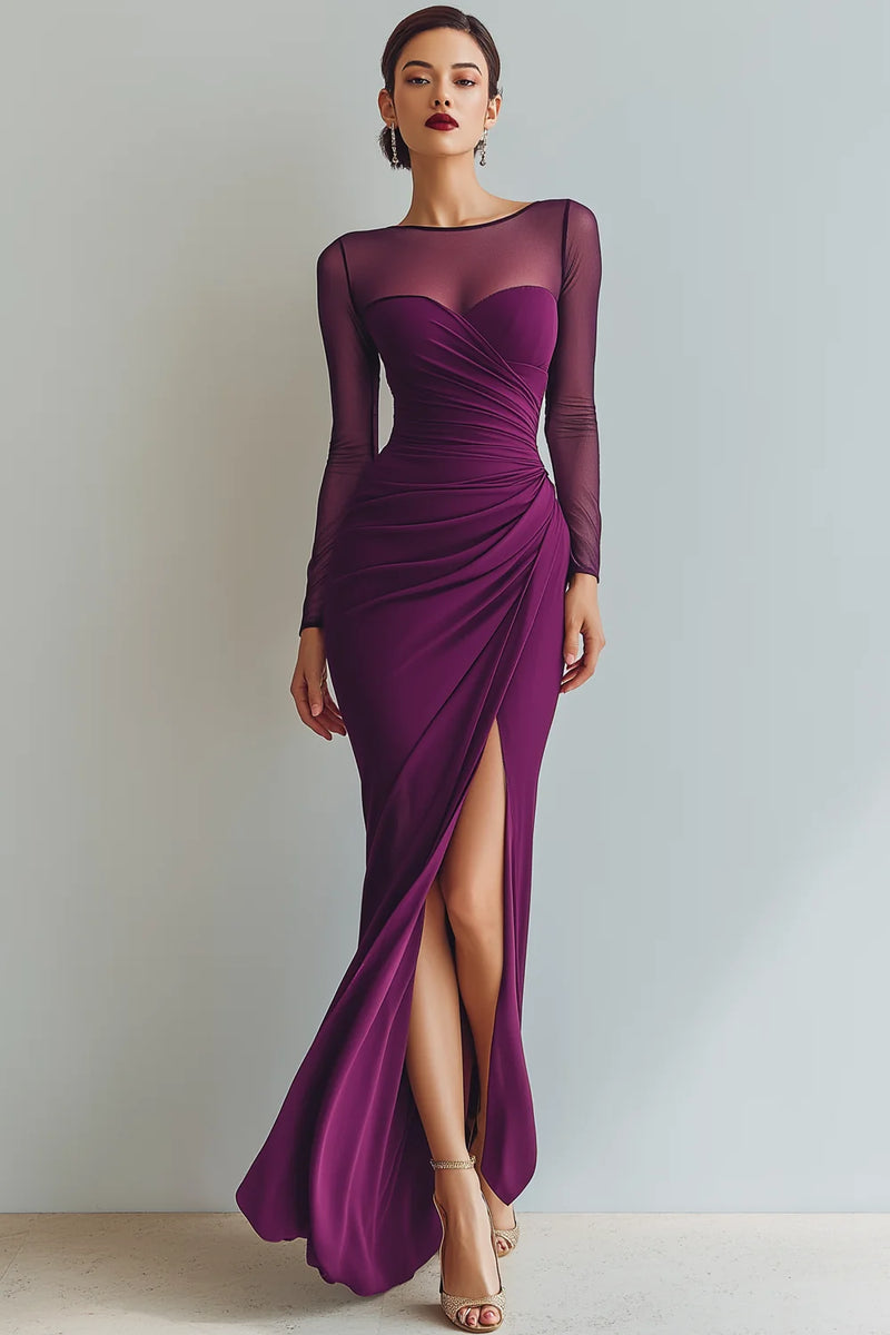 Laden Sie das Bild in den Galerie-Viewer, Cabernet Bateau Ausschnitt Meerjungfrau Ballkleid
