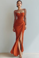 Laden Sie das Bild in den Galerie-Viewer, Cabernet Bateau Ausschnitt Meerjungfrau Ballkleid