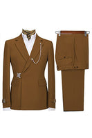 Laden Sie das Bild in den Galerie-Viewer, Marineblaue Gekerbtes Revers 2 Stück Slim Fit Anzüge