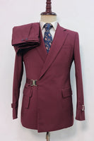 Laden Sie das Bild in den Galerie-Viewer, Marineblaue Gekerbtes Revers 2 Stück Slim Fit Anzüge