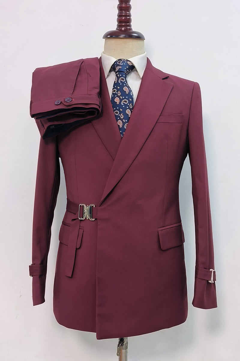 Laden Sie das Bild in den Galerie-Viewer, Marineblaue Gekerbtes Revers 2 Stück Slim Fit Anzüge